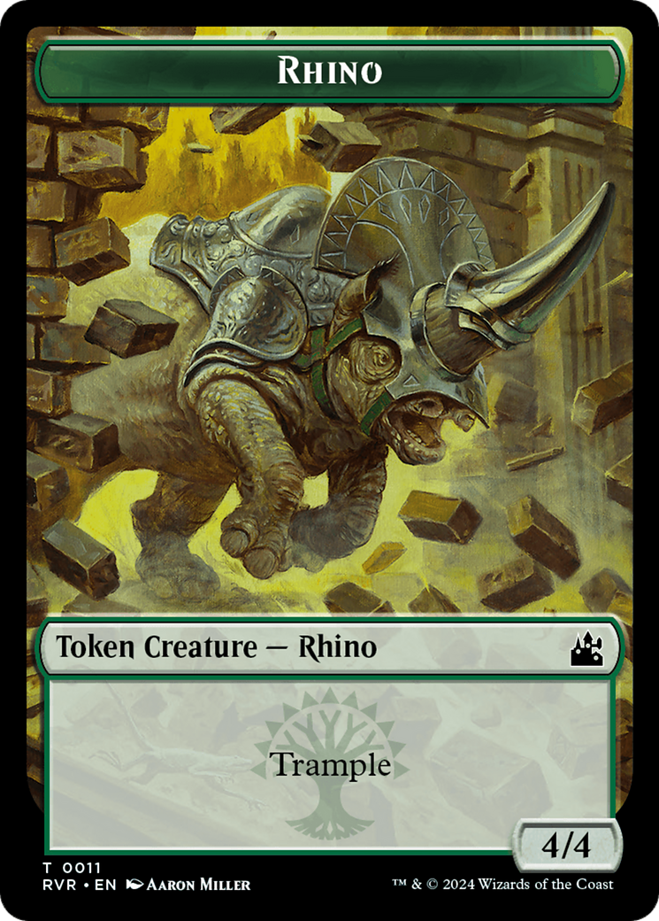Bird // Rhino Double-Sided Token [Ravnica Remastered Tokens] | Rook's Games and More