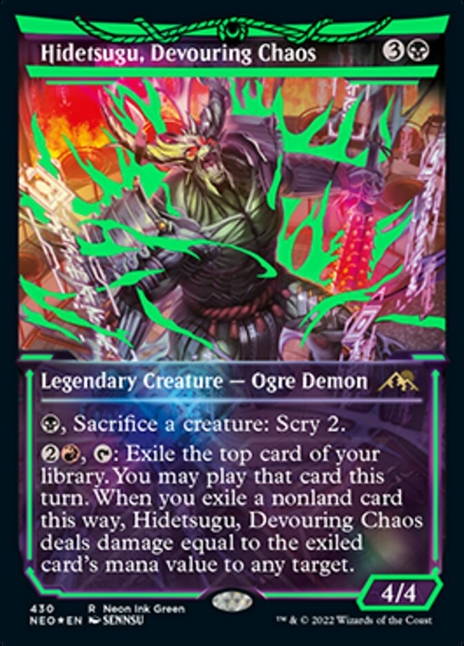 Hidetsugu, Devouring Chaos (Neon Ink Green) [Kamigawa: Neon Dynasty] | Rook's Games and More