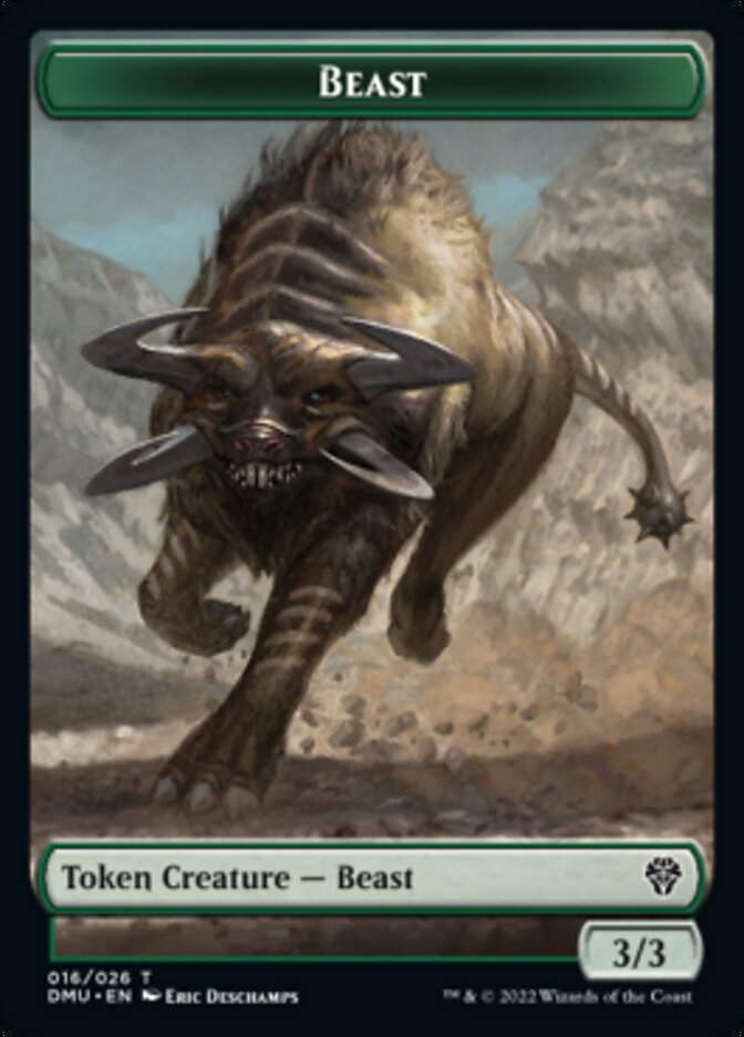 Kavu // Beast Double-sided Token [Dominaria United Commander Tokens] | Rook's Games and More