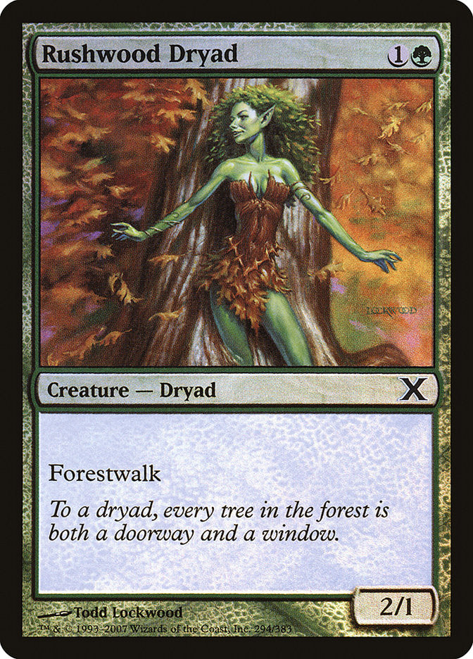 Rushwood Dryad (Premium Foil) [Tenth Edition] | Rook's Games and More