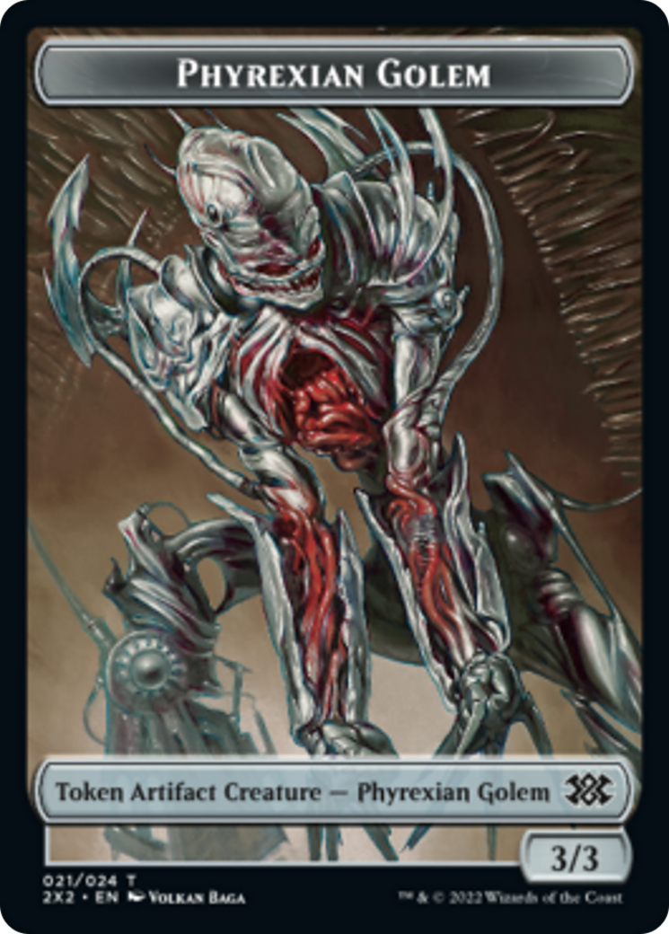 Zombie // Phyrexian Golem Double-sided Token [Double Masters 2022 Tokens] | Rook's Games and More