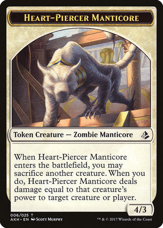 Heart-Piercer Manticore Token [Amonkhet Tokens] | Rook's Games and More