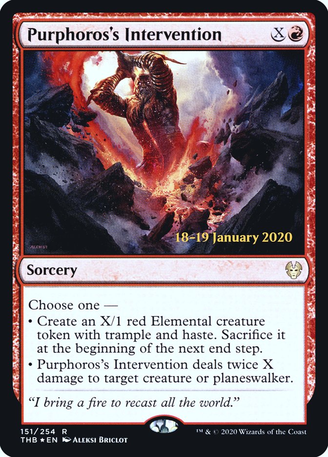 Purphoros's Intervention [Theros Beyond Death Prerelease Promos] | Rook's Games and More