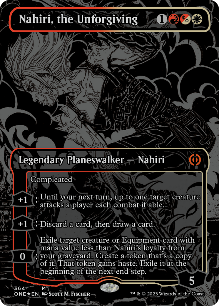 Nahiri, the Unforgiving (Oil Slick Raised Foil) [Phyrexia: All Will Be One] | Rook's Games and More