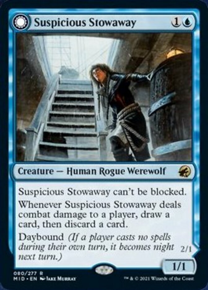 Suspicious Stowaway // Seafaring Werewolf [Innistrad: Midnight Hunt] | Rook's Games and More