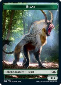 Beast // Saproling Double-sided Token [Double Masters Tokens] | Rook's Games and More