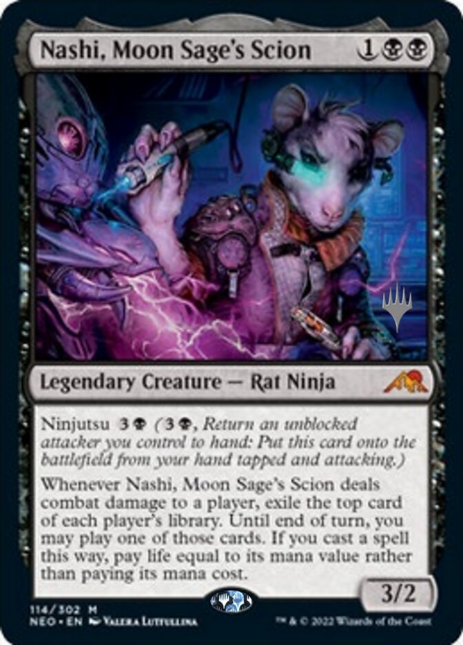 Nashi, Moon Sage's Scion (Promo Pack) [Kamigawa: Neon Dynasty Promos] | Rook's Games and More