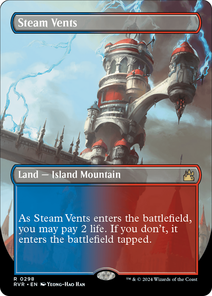 Steam Vents (Borderless) [Ravnica Remastered] | Rook's Games and More