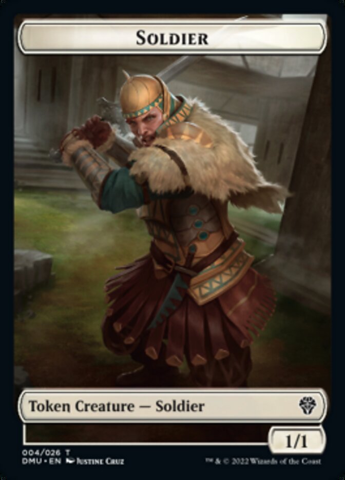 Soldier // Jaya, Fiery Negotiator Emblem Double-sided Token [Dominaria United Tokens] | Rook's Games and More