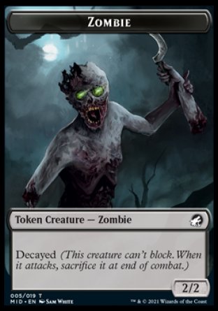 Zombie (005) // Treefolk Double-sided Token [Innistrad: Midnight Hunt Tokens] | Rook's Games and More