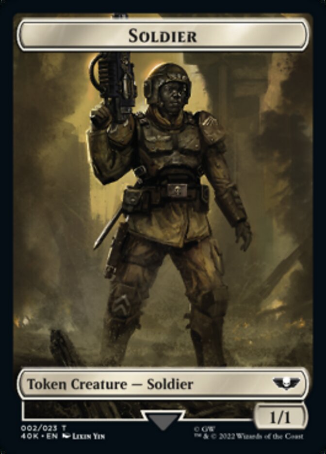 Soldier (002) // Space Marine Devastator Double-sided Token [Universes Beyond: Warhammer 40,000 Tokens] | Rook's Games and More