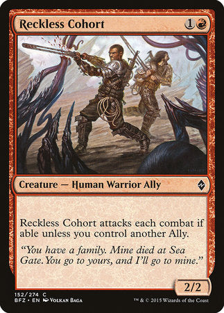 Reckless Cohort [Battle for Zendikar] | Rook's Games and More