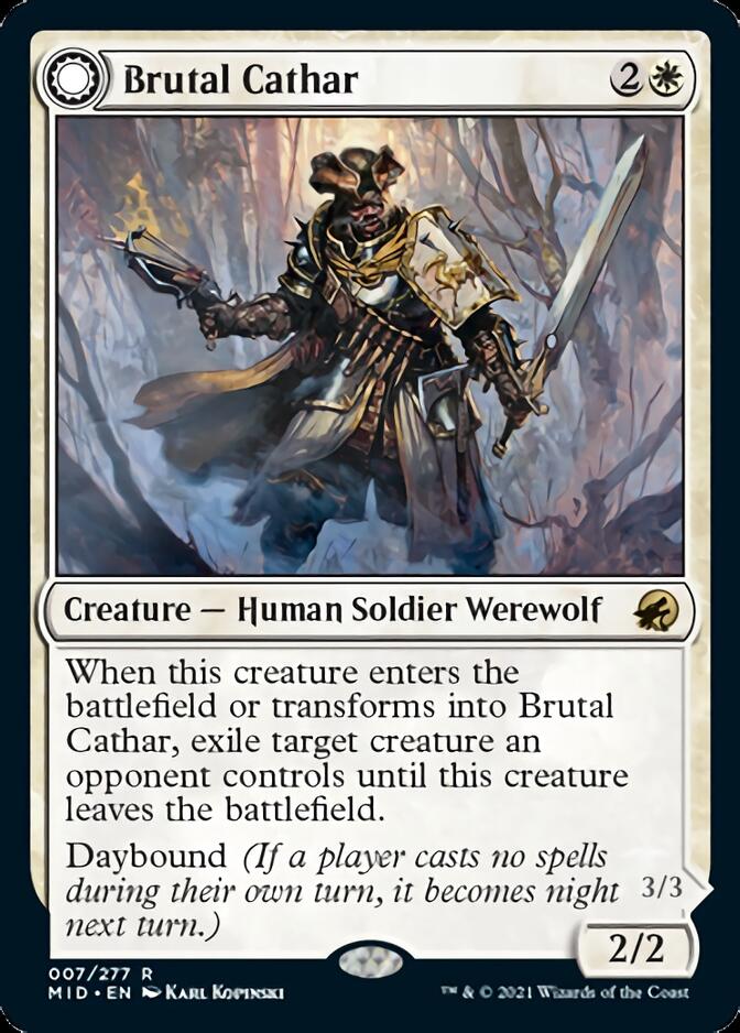 Brutal Cathar // Moonrage Brute [Innistrad: Midnight Hunt] | Rook's Games and More