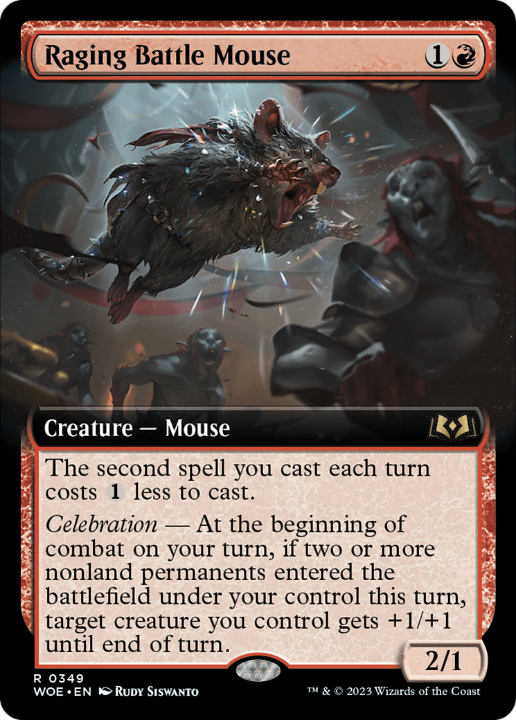 Raging Battle Mouse (Extended Art) [Wilds of Eldraine] | Rook's Games and More