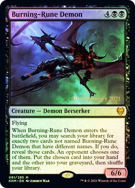 Burning-Rune Demon  [Kaldheim Prerelease Promos] | Rook's Games and More