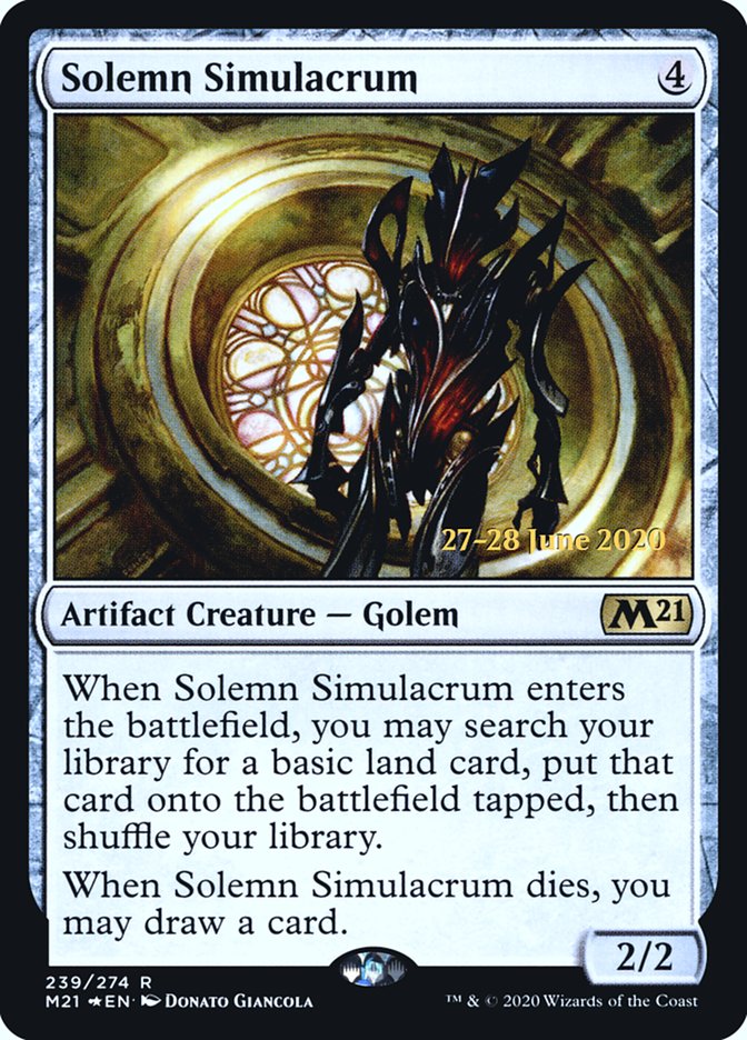 Solemn Simulacrum  [Core Set 2021 Prerelease Promos] | Rook's Games and More