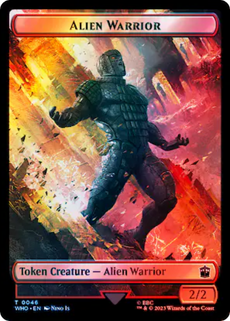 Copy // Alien Warrior Double-Sided Token (Surge Foil) [Doctor Who Tokens] | Rook's Games and More