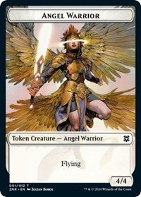 Angel Warrior // Copy Double-sided Token [Zendikar Rising Tokens] | Rook's Games and More