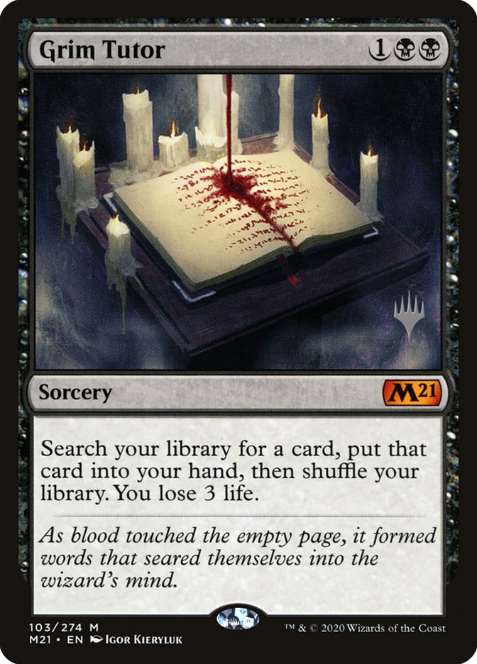 Grim Tutor (Promo Pack) [Core Set 2021 Promos] | Rook's Games and More