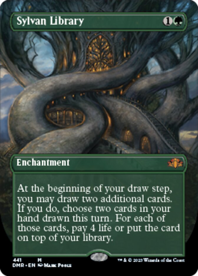 Sylvan Library (Borderless Alternate Art) [Dominaria Remastered] | Rook's Games and More