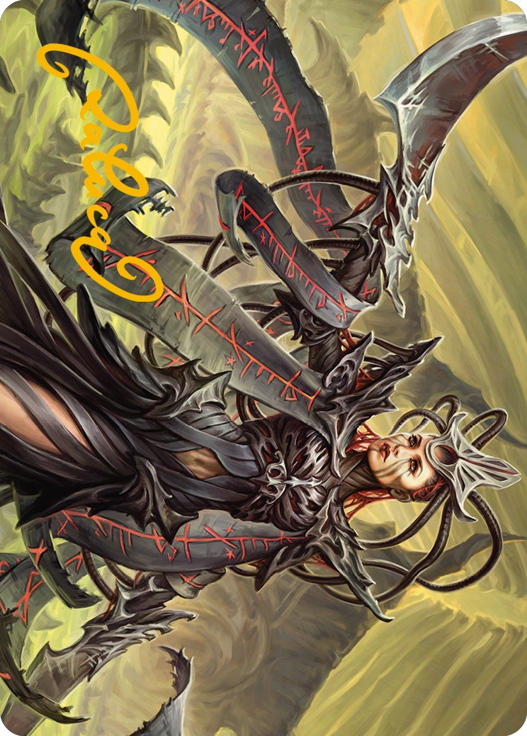 Testament Bearer Art Card (Gold-Stamped Signature) [Phyrexia: All Will Be One Art Series] | Rook's Games and More