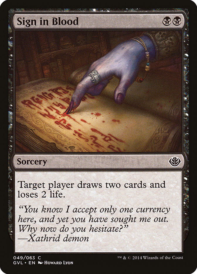 Sign in Blood (Garruk vs. Liliana) [Duel Decks Anthology] | Rook's Games and More