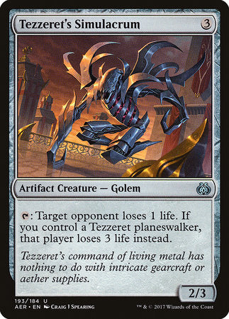 Tezzeret's Simulacrum [Aether Revolt] | Rook's Games and More