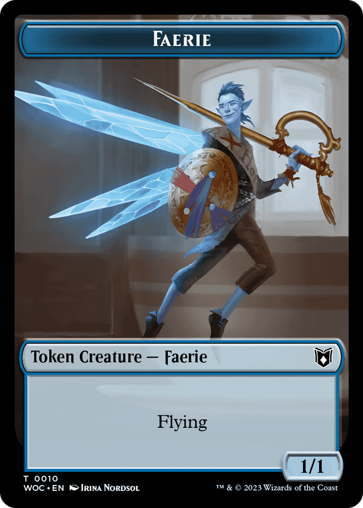 Faerie // Human Double-Sided Token [Wilds of Eldraine Commander Tokens] | Rook's Games and More