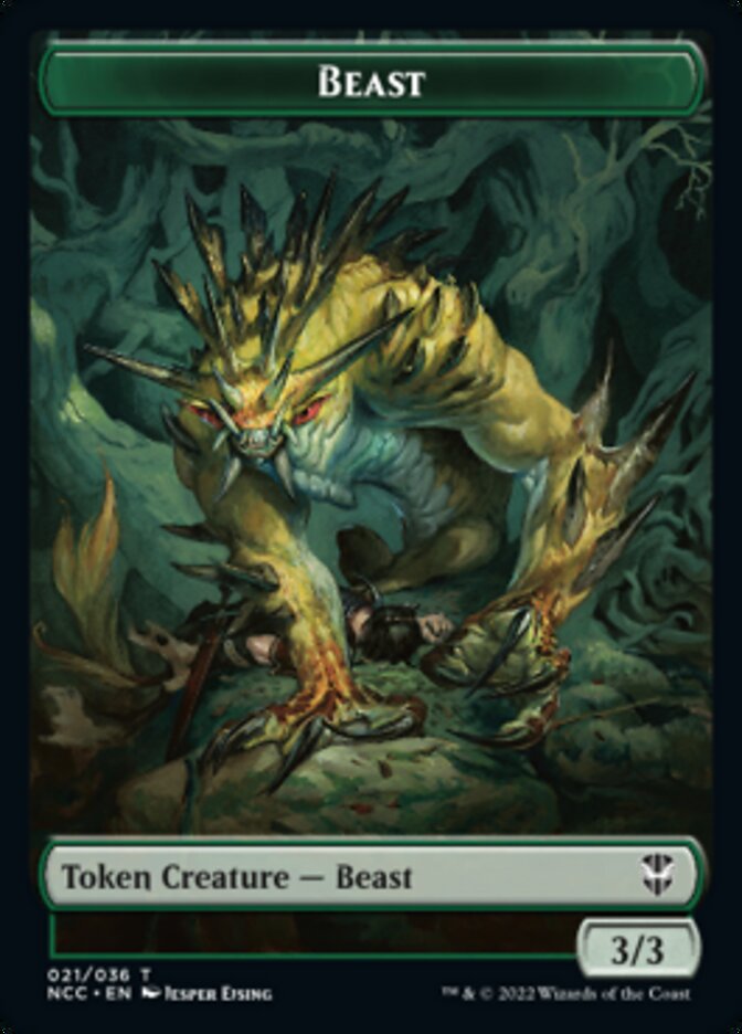 Beast // Saproling Double-sided Token [Streets of New Capenna Commander Tokens] | Rook's Games and More