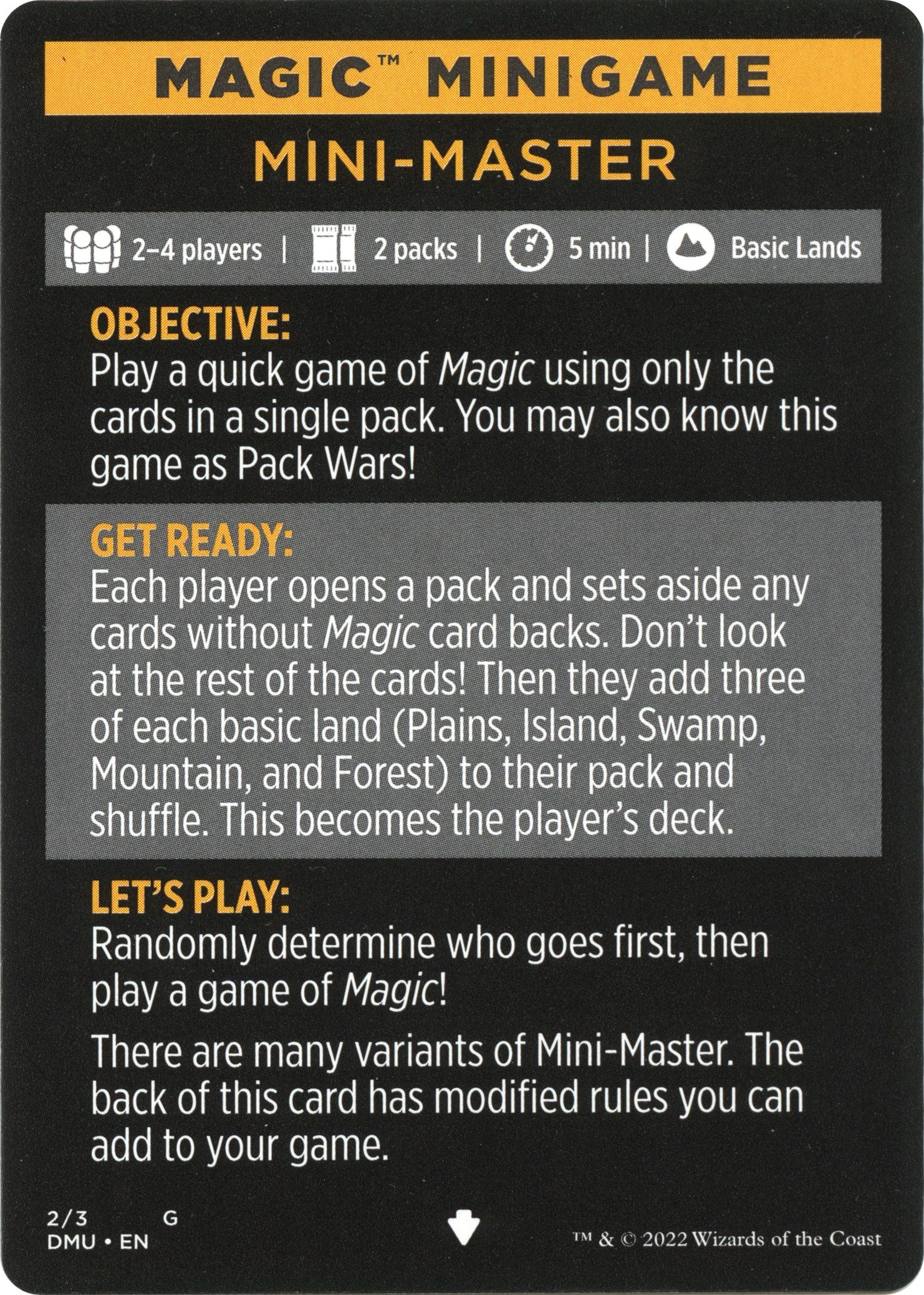 Mini-Master (Magic Minigame) [Dominaria United Minigame] | Rook's Games and More