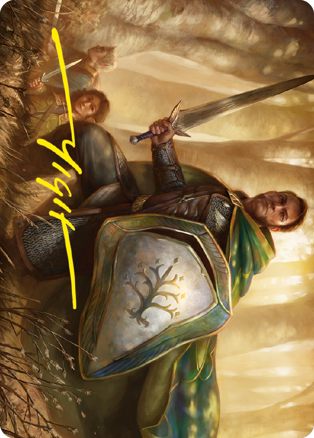 Boromir, Warden of the Tower Art Card (Gold-Stamped Signature) [The Lord of the Rings: Tales of Middle-earth Art Series] | Rook's Games and More