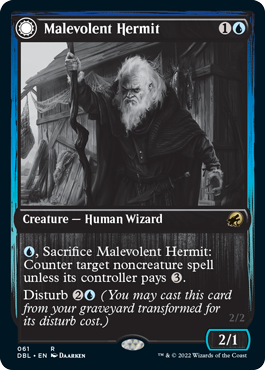 Malevolent Hermit // Benevolent Geist [Innistrad: Double Feature] | Rook's Games and More