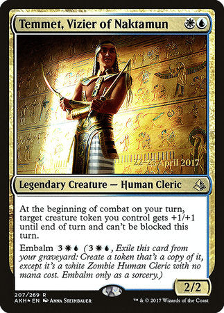 Temmet, Vizier of Naktamun [Amonkhet Promos] | Rook's Games and More