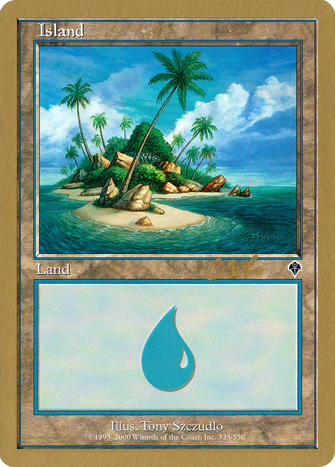 Island (cr335a) (Carlos Romao) [World Championship Decks 2002] | Rook's Games and More