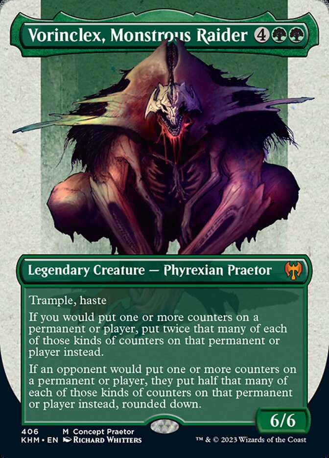 Vorinclex, Monstrous Raider (Borderless Concept Praetors) [Phyrexia: All Will Be One] | Rook's Games and More