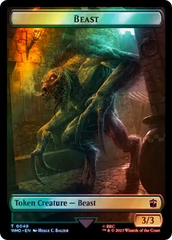 Soldier // Beast Double-Sided Token (Surge Foil) [Doctor Who Tokens] | Rook's Games and More