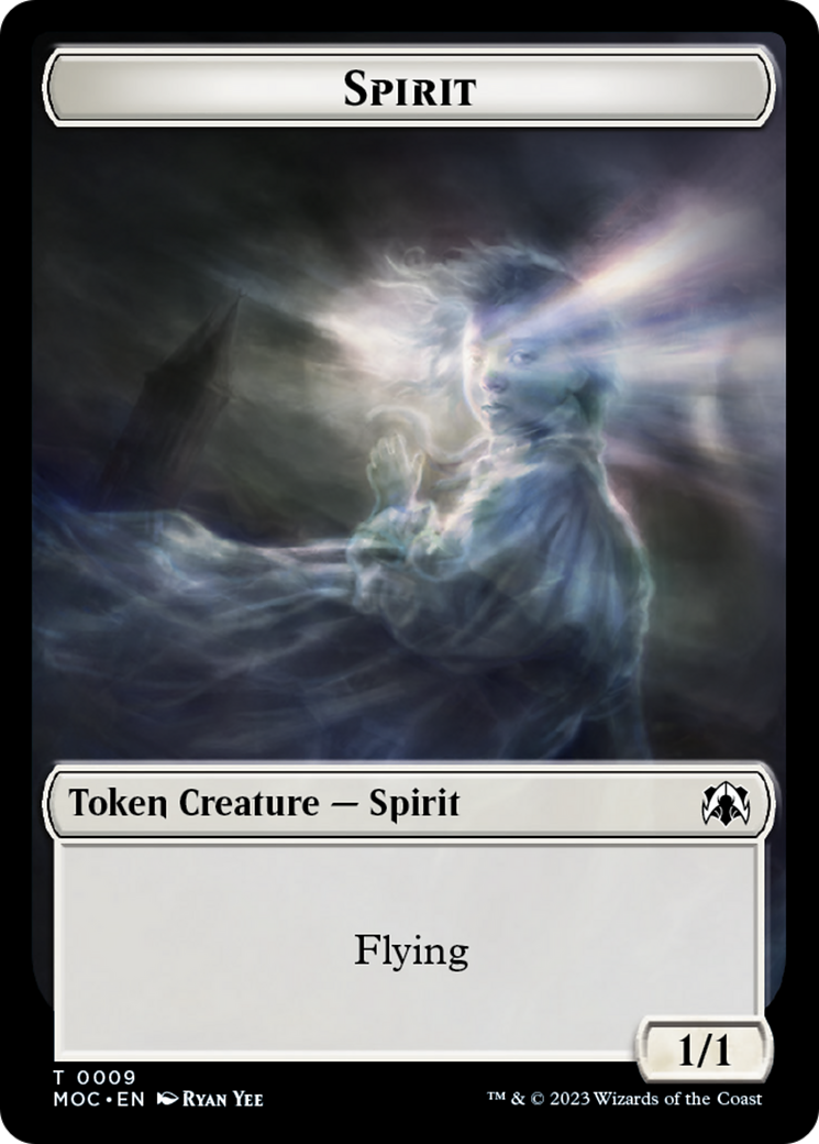 Spirit (9) // Treasure Double-Sided Token [March of the Machine Commander Tokens] | Rook's Games and More