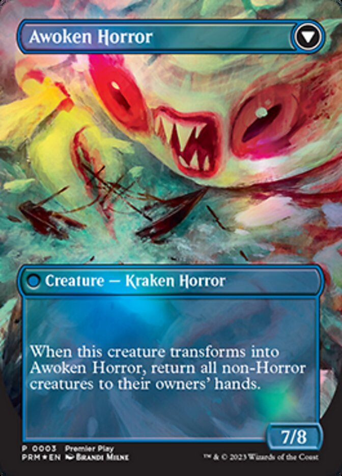 Thing in the Ice // Awoken Horror (Borderless Alternate Art) [Regional Championship Qualifiers 2023] | Rook's Games and More