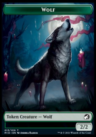 Wolf // Devil Double-sided Token [Innistrad: Midnight Hunt Tokens] | Rook's Games and More