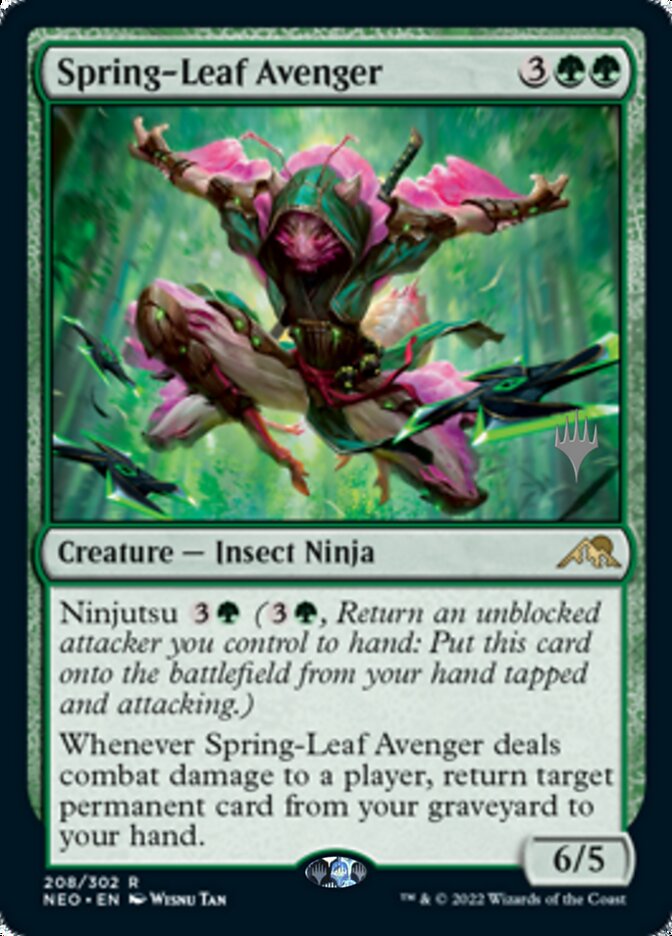 Spring-Leaf Avenger (Promo Pack) [Kamigawa: Neon Dynasty Promos] | Rook's Games and More