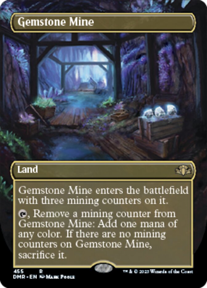 Gemstone Mine (Borderless Alternate Art) [Dominaria Remastered] | Rook's Games and More