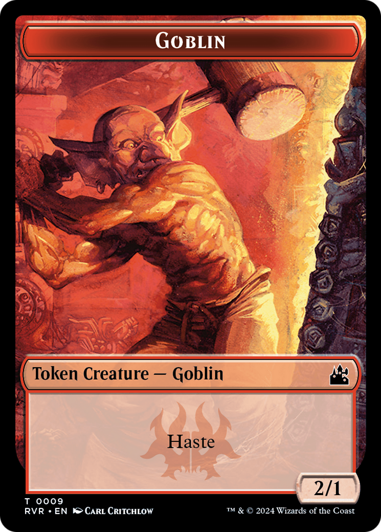 Saproling // Goblin (0009) Double-Sided Token [Ravnica Remastered Tokens] | Rook's Games and More