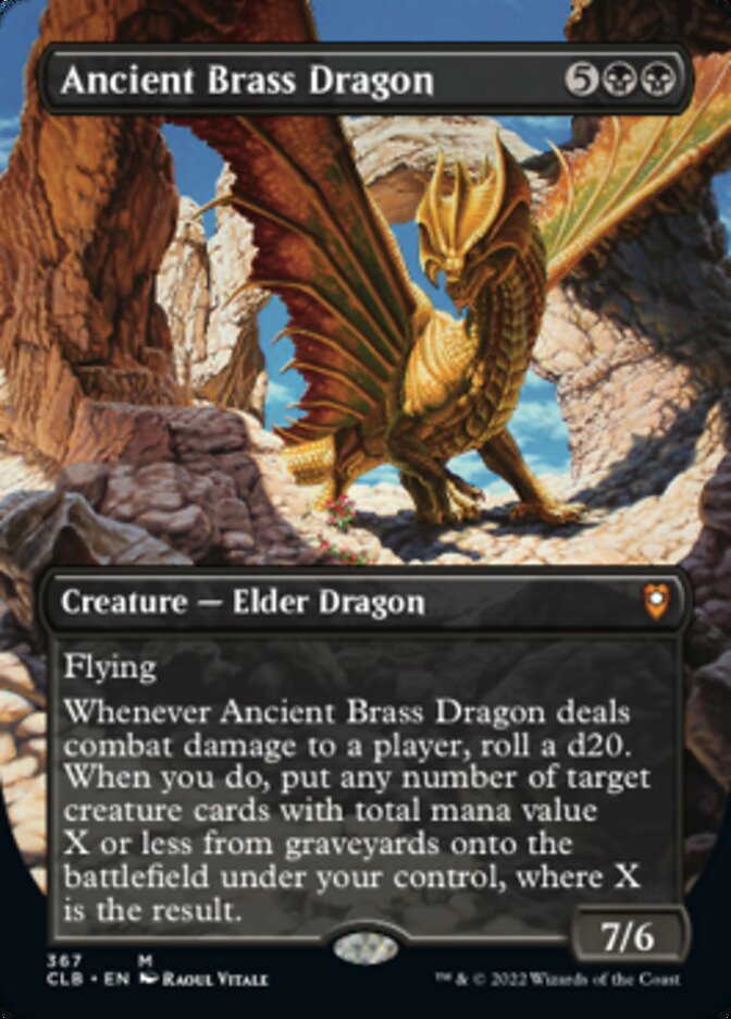 Ancient Brass Dragon (Borderless Alternate Art) [Commander Legends: Battle for Baldur's Gate] | Rook's Games and More