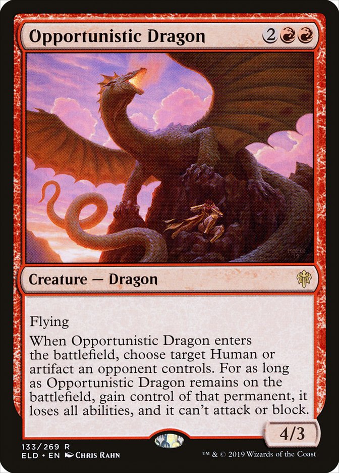 Opportunistic Dragon [Throne of Eldraine] | Rook's Games and More