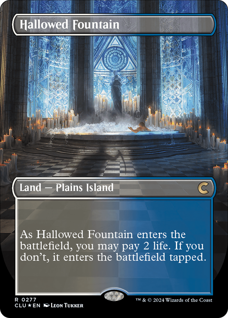 Hallowed Fountain (Borderless) [Ravnica: Clue Edition] | Rook's Games and More