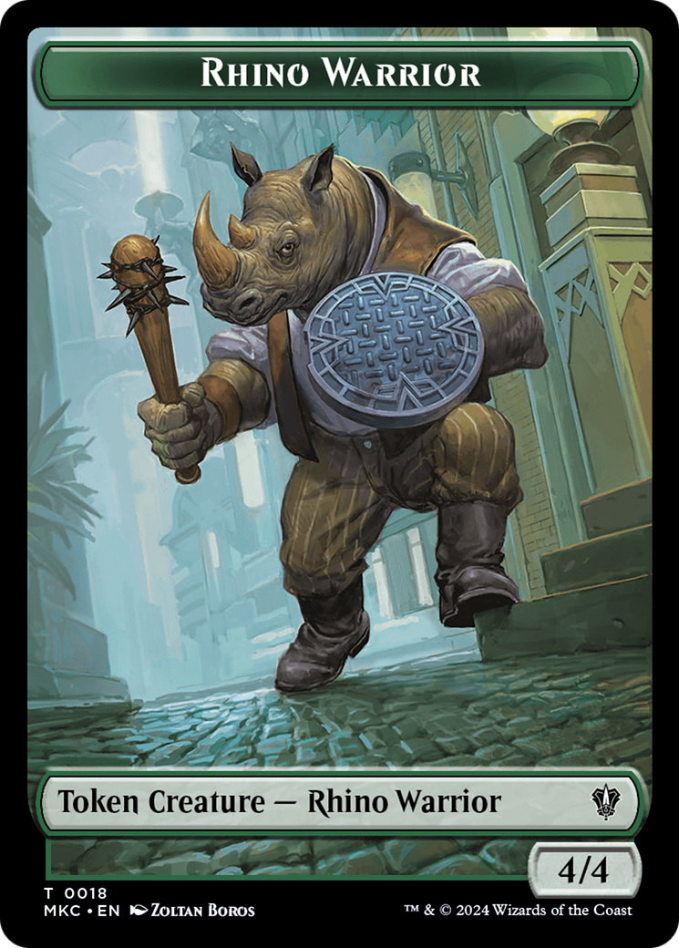 Thopter // Rhino Warrior Double-Sided Token [Murders at Karlov Manor Commander Tokens] | Rook's Games and More