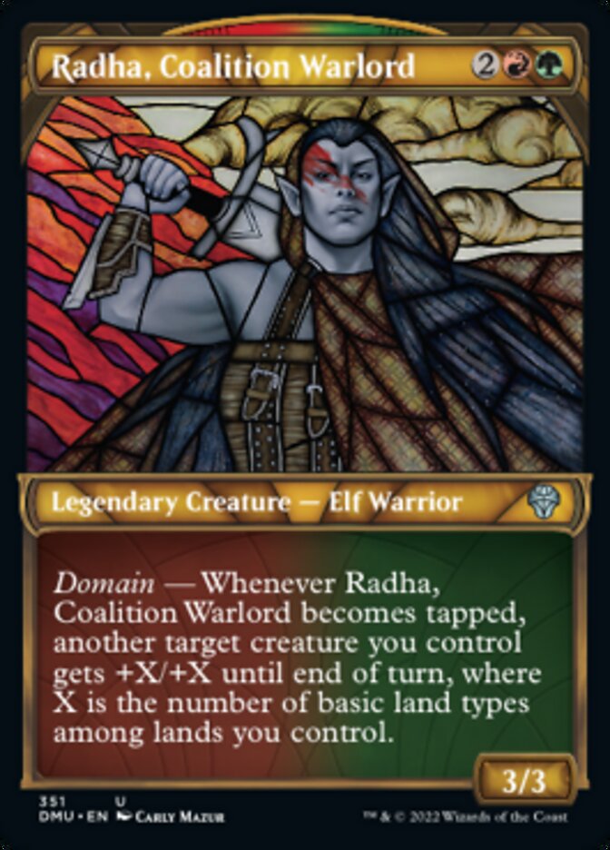 Radha, Coalition Warlord (Showcase Textured) [Dominaria United] | Rook's Games and More