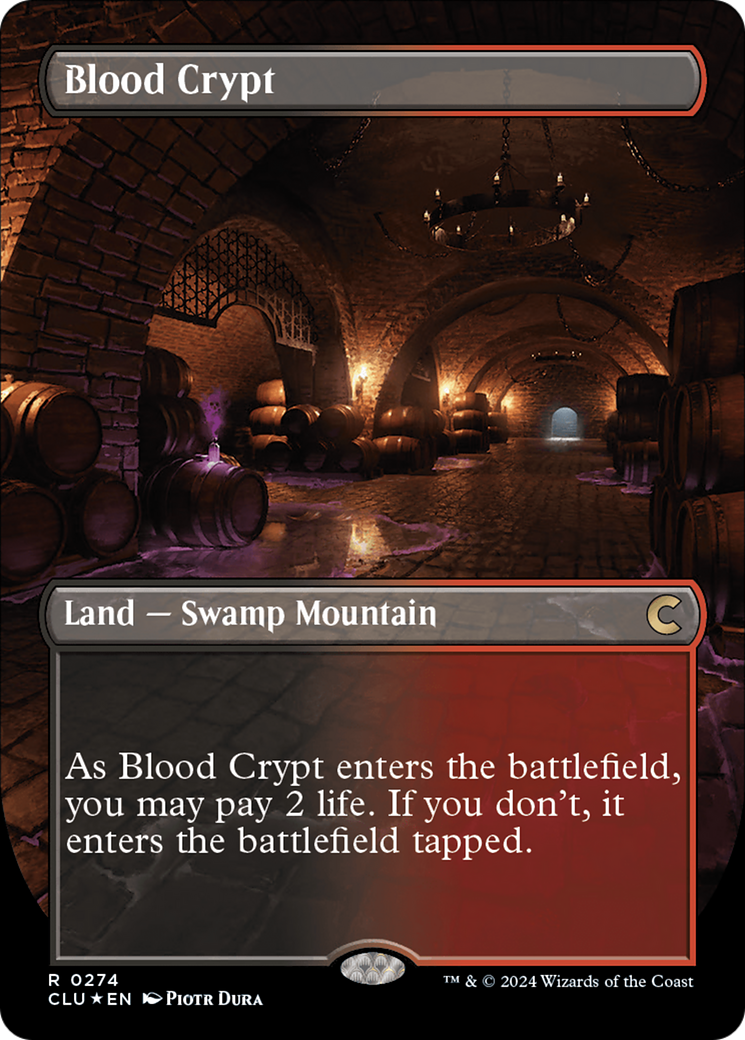 Blood Crypt (Borderless) [Ravnica: Clue Edition] | Rook's Games and More