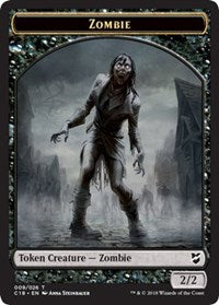 Zombie // Shapeshifter Double-sided Token [Commander 2018 Tokens] | Rook's Games and More