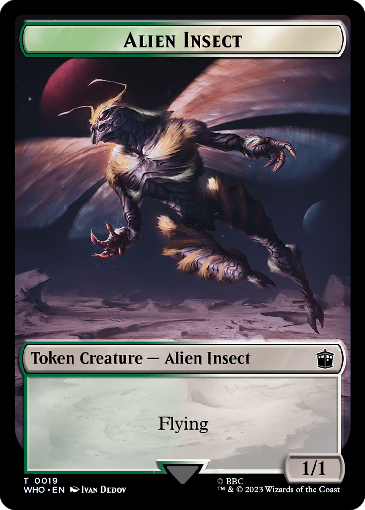 Human (0005) // Alien Insect Double-Sided Token [Doctor Who Tokens] | Rook's Games and More